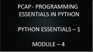 PCAP  PROGRAMMING ESSENTIALS IN PYTHON  PYTHON ESSENTIALS 1  MODULE 4 TEST ANSWERS  CISCO [upl. by Annoyed]