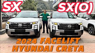 Most Detailed Comparison  NEW CRETA SX vs SXO FACELIFT 2024  Which One You Prefer [upl. by Bandur]