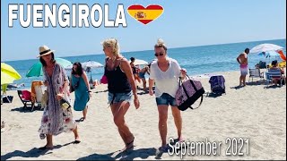 FUENGIROLA MALAGA SPAIN BEACH WALK IN SEPTEMBER 2021 4K [upl. by Ailalue423]