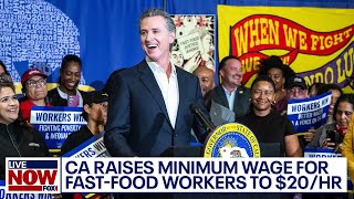 California raises minimum wage for fast food workers to 20 per hour  LiveNOW from FOX [upl. by Conti]