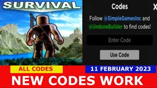 NEW CODES Voting The Survival Game ROBLOX  ALL CODES  FEBRUARY 11 2024 [upl. by Eisdnyl]