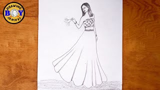 A Girl with Sparkler  How to Draw Phuljhadi Drawing  Diwali Special 🎇 🪔 [upl. by Filippo]