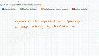 Glycerol can be separated from spentlye in soap industry by [upl. by Nitz]