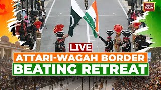 Beating Retreat Ceremony LIVE AttariWagah Border Beating Retreat Ceremony Republic Day 2024 LIVE [upl. by Ynaitirb]