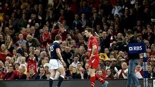 Stuart Hogg Red Carded for Foul Play  Wales v Scotland 15th March 2014 [upl. by Anovahs]