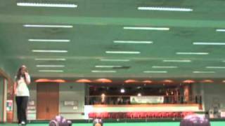 Natalie Melmore playing indoor bowls [upl. by Llebana189]