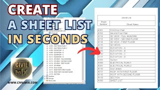 Create and Organize a Sheet List in Seconds in Revit [upl. by Anigal]