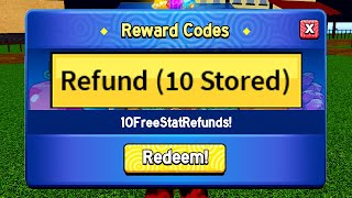 ALL 10 FREE STAT RESET CODES FOR ROBLOX BLOX FRUITS [upl. by Eceinej]