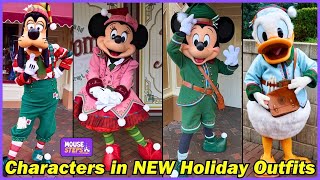 We Meet Mickey Minnie Goofy Donald Daisy amp Pluto in NEW Disneyland Holiday Costumes  2024 [upl. by Euginomod]