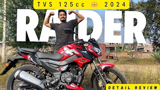 All New TVS Raider 2024 model is here 🔥 Ful review Loan emi engine brakes meter👑 king of 125cc [upl. by Agnes202]