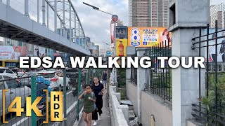 This is What EDSA Looks Like on Foot Manilas Busiest and Most Congested Road  4KHDR  Philippines [upl. by Ahseinek]