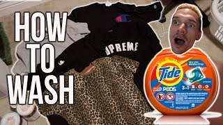 HOW TO WASH YOUR STREETWEAR SUPREMECHAMPIONPOLO ETC [upl. by Ayik]