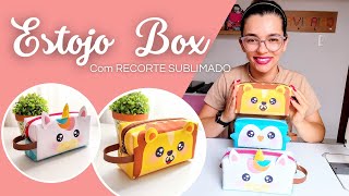 Como fazer um ESTOJO BOX com Recortes Sublimados  DIY  Costura Criativa [upl. by Mercie912]