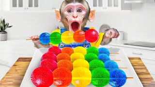 Monkey Eat Delicious Rainbow Candy from The Candy Vending Machine  Monkey Zylo [upl. by Latif632]