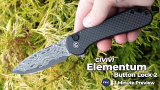 Civivi Elementum Button Lock 2 Knife  1 Minute Preview  Atlantic Knife [upl. by Ardnuassac630]