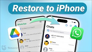 How to Restore WhatsApp Backup from Google Drive to iPhone 2024  Free WithWithout Android phone [upl. by Llien]