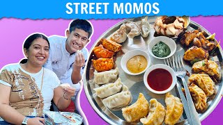 Street MOMOS Food Vlog  CookWithNisha [upl. by Anni]