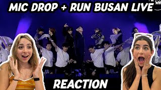 OUR FIRST BTS LIVE  BTS Yet To Come MIC Drop  Run BTS REACTION [upl. by Shuping702]