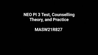 NEO PI 3 Test Counseling Theory and Practice [upl. by Nosiaj]