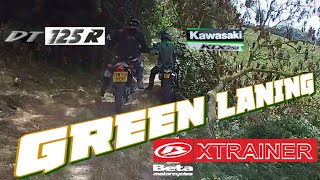 BETA XTRAINER  KLX250  DT125R  GREEN LANING [upl. by Ahsinam951]