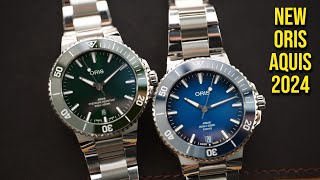 New Updated ORIS Aquis Date for 2024 Watches amp Wonders  Handson Caliber 400 amp Sellita Dive Watches [upl. by Nwahsel]