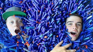 Ten Thousand Darts And Updated Entire Nerf Arsenal Family Battle [upl. by Beckerman80]