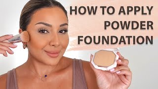 HOW TO APPLY POWDER FOUNDATION FOR BEGINNERS 2021  NINA UBHI [upl. by Enniroc575]