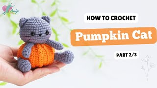 590  Amigurumi Pumpkin Cat 23  Crochet HalloweenAmigurumi  Free Pattern  AmiguWorldOfficial [upl. by Bechler125]