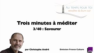 Trois minutes à méditer  avec Christophe André  340  Savourer [upl. by Gavra]