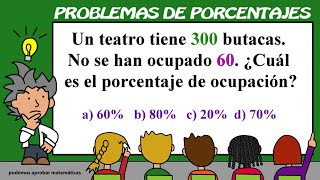 Calcular problemas de porcentajes l Solución de PROBLEMAS de PORCENTAJES [upl. by Debera]