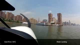 C208 Amphibian water landing East River 6N7 Skyport NYC [upl. by Nyliret696]