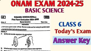 Onam Exam 202425 Class 6 Basic Science Kerala Syllabus  Answer key Today Basic Science Exam [upl. by Airdna]