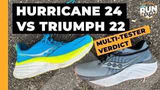 Saucony Hurricane 24 vs Saucony Triumph 22 Three runners compare the cushioned cruisers [upl. by Marella]