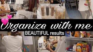 RELAXING PANTRY MAKEOVER  Organized Pantry using old amp new containers [upl. by Alenoel]