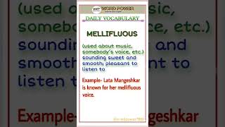 Mellifluous meaning shorts vocabulary englishvocabulary youtubeshorts dailyvocabularywords [upl. by Hahsi]