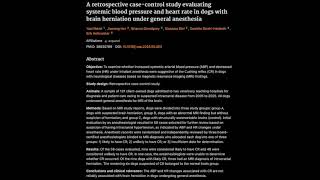 5 Blood pressure and heart rate in dogs with brain herniation under general anesthesia [upl. by Turpin]