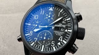 Fortis B42 Flieger Black Chronograph Alarm 6571811 LC 01 Fortis Watch Review [upl. by Rise]