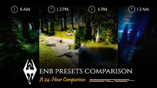 Skyrim ENB Mods Mega Comparison  24Hour Visual Overhaul Across Multiple Locations [upl. by Ynahirb378]