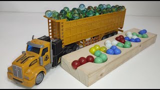 Marble Run Race ☆ HABA Slope amp Retro Makita Truck Excavator Garbage Truck Dump Truck Ambulance [upl. by Abbot648]