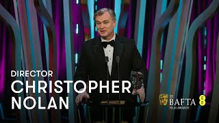 Christopher Nolan wins Director for Oppenheimer  EE BAFTA Film Awards 2024 [upl. by Anaicul]