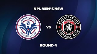 NPL Men’s NSW Round 4 Manly United FC v Blacktown City FC [upl. by Acirretal]