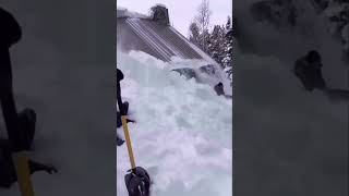 Have You Ever Seen A Guy Clear An Entire Barn Roof Of Snow With NO Shovel comedy nature [upl. by Oruam]