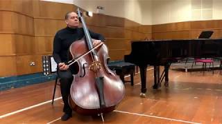 Bach Preludio from Violin Partita No3 played on Double Bass [upl. by Hungarian]