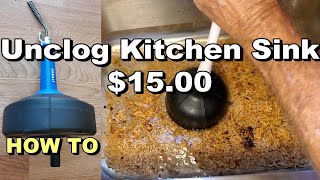 How to Clean a Clogged Kitchen Sink Drain J Trap Vent Pipe  Drain Cleaning [upl. by Atilrep783]