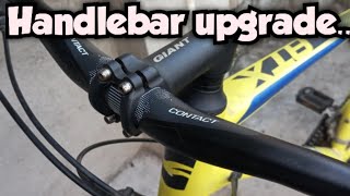 How to upgrade to a wider handle bars of your MTB  How to change cycle handle [upl. by Emlynne]