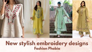 New stylish embroidery designs  Embroidery dress design ideas  Fashion Phobia [upl. by Constantina]