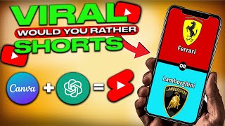 Make Viral quot Would You Rather quot Shorts  100 Free Shorts And Reels Ai Tutorial [upl. by Tonjes]