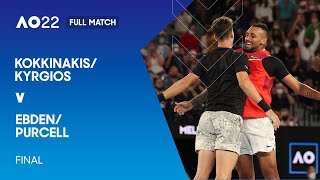 KokkinakisKyrgios v EbdenPurcell Full Match  Australian Open 2022 Final [upl. by Aicirtam358]