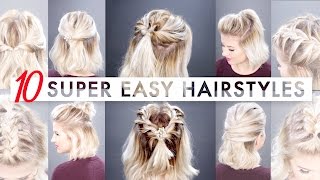 10 Easy Half Up hairstyles for SHORT HAIR Tutorial  Milabu [upl. by Ytomit]