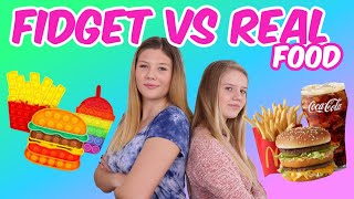 Fidget vs Real Food Challenge  Taylor amp Vanessa [upl. by Nedroj]